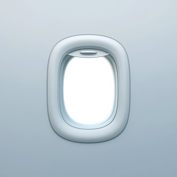 Empty aircraft porthole, airplane window