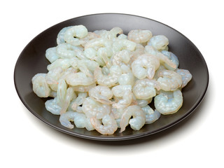 Raw Jumbo Shrimp on a White Background