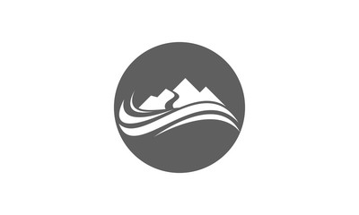 Mountain and wave silhouette