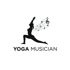 Naklejka premium Yoga musician logo