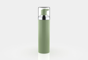 Realistic Cosmetic bottle can sprayer container. Dispenser for cream, soups, foams and other cosmetics With lid. 3d illustration