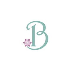 Floral styled letter B logo icon