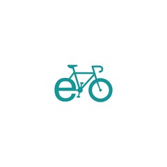 Bicycle logo template, bike logo form by letter E