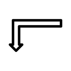 Fototapeta premium Down Direction Arrow Icon For Your Project