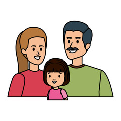 parents couple with daughter characters