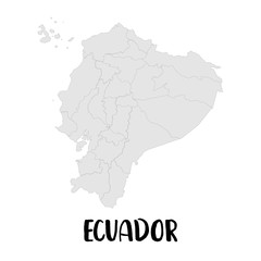 High detailed vector map with counties/regions/states - Ecuador.
