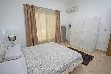 Double bed in a luxury apartment
