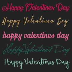 Valentines day illustrations and typography elements