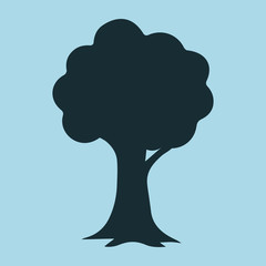 Beautiful vector tree silhouette outline vector icon for nature apps and websites.