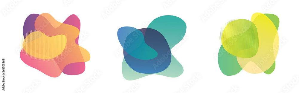 Aufkleber abstract blur free form shapes color gradient