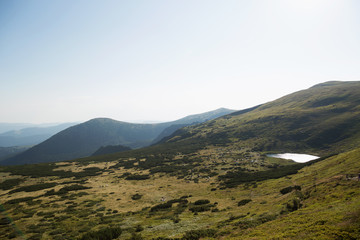 beautiful lake in the green mountains