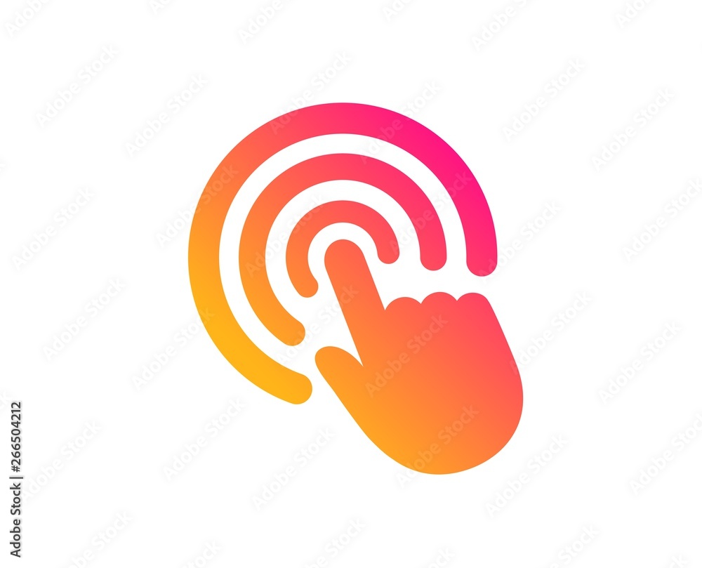 Poster hand click icon. finger touch sign. cursor pointer symbol. classic flat style. gradient click icon. 