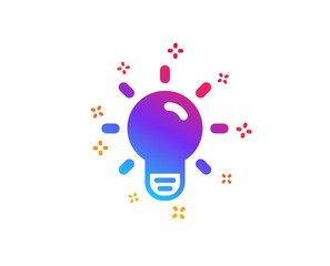 Light Bulb icon. Lamp sign. Idea, Solution or Thinking symbol. Dynamic shapes. Gradient design light bulb icon. Classic style. Vector