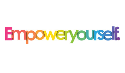 EMPOWER YOURSELF. vector rainbow typography banner