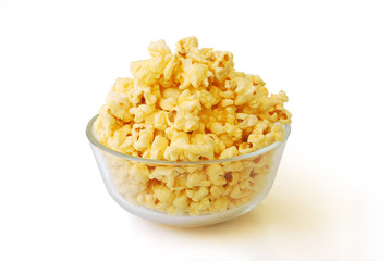 Popcorn on white background.(with Clipping Path).