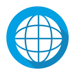 Earth vector blue icon in modern flat style isolated. Symbol earth is good for your web design.