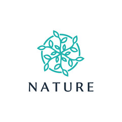 tree flower logotype. Universal premium park lotus eco vector logo icon symbol.