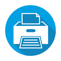 printer vector blue icon in modern flat style isolated. printer support is good for your web design.