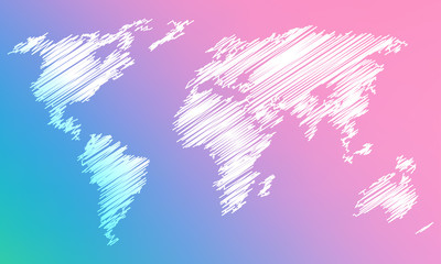 Map of the world on blur background