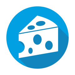 Cheese vector blue icon in modern flat style isolated. Cheese can support is good for your web design.