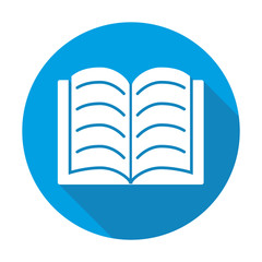 Book vector blue icon in modern flat style isolated. Book can support is good for your web design.