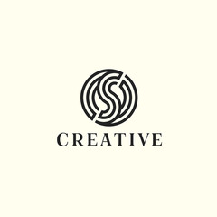 Letter S line logo design. Linear creative minimal monochrome monogram symbol. Universal elegant vector sign design. Premium business logotype. Graphic alphabet symbol