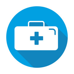Rescue case vector blue icon in modern flat style isolated. Rescue case can support is good for your web design.