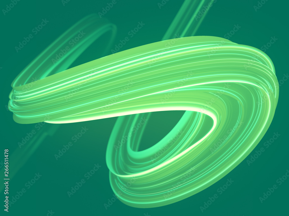 Poster Colored twisted shape. Computer generated abstract geometric 3D render illustration