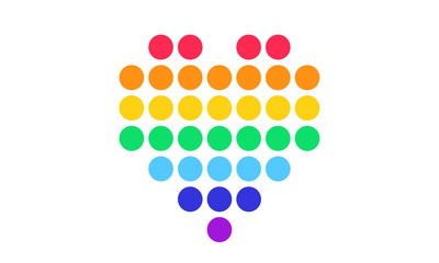 heart dot rainbow colors icon vector