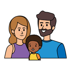 interracial parents couple with son characters
