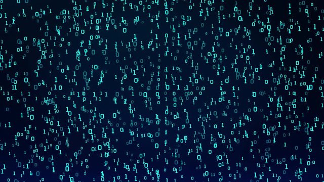 Digital number scifi Cyber Space Matrix -Blue- Seamless Loop -3D Motion Graphic- 4K UHD 3840-2160