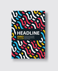 Covers with flat geometric pattern. Cool colorful backgrounds.