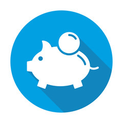 Money vector blue icon in modern flat style isolated. Money can support is good for your web design.