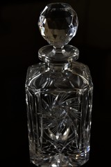 Whisky decanter in cut glass, Huddersfield Yorkshire England 07/05/2019