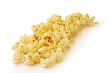 Popcorn on white background.(with Clipping Path).