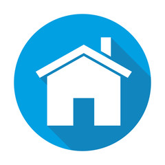 House vector blue icon in modern flat style isolated. House can support is good for your web design.