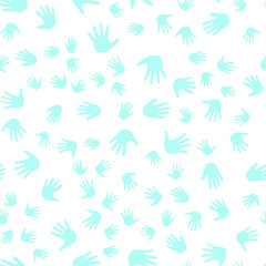 Seamless vector EPS 10 pattern with hands. Teamwork concept