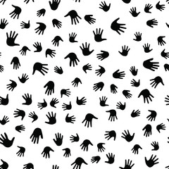 Seamless vector EPS 10 pattern with hands. Teamwork concept