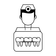 Dental care health and hygiene black and white