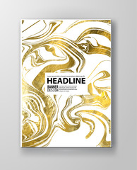 Gold and white Marbling Texture design for poster, brochure, invitation, cover book, catalog. Marble style.