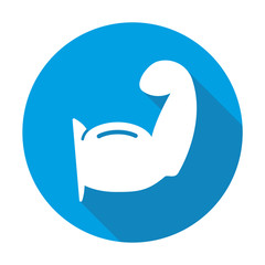 Musces vector blue icon in modern flat style isolated. Musces can support is good for your web design.
