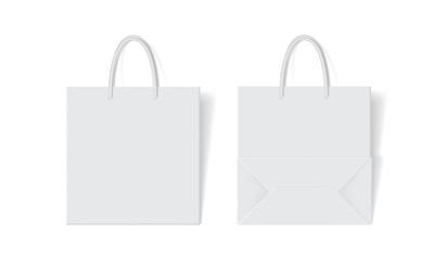 white paper bag on white background mock up