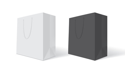 Naklejka premium white paper bag on white background mock up