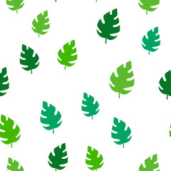 Seamless vector Pattern with different leaves. Floral decoration.
