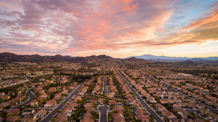 aerial photo of residential homes in california