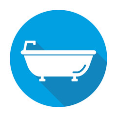 Bath vector blue icon in modern flat style isolated. Bath can support is good for your web design.