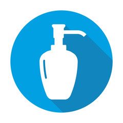 Liquid soap vector blue icon in modern flat style isolated. Liquid soap can support is good for your web design.