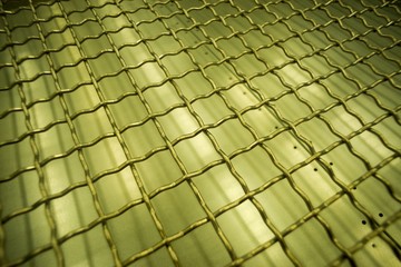 Stainless steel mesh background, square wireframe stainless material.