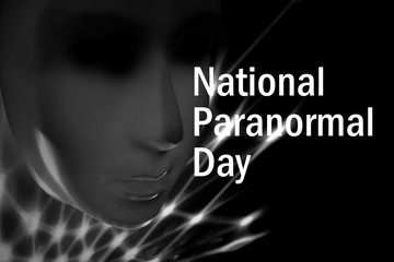 National Paranormal Day images. Paranormal activities images. Black and White dramatic mask stock images. Important day