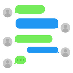 Obraz premium Short message service bubbles with place for text chat text boxes. Empty messaging bubles.